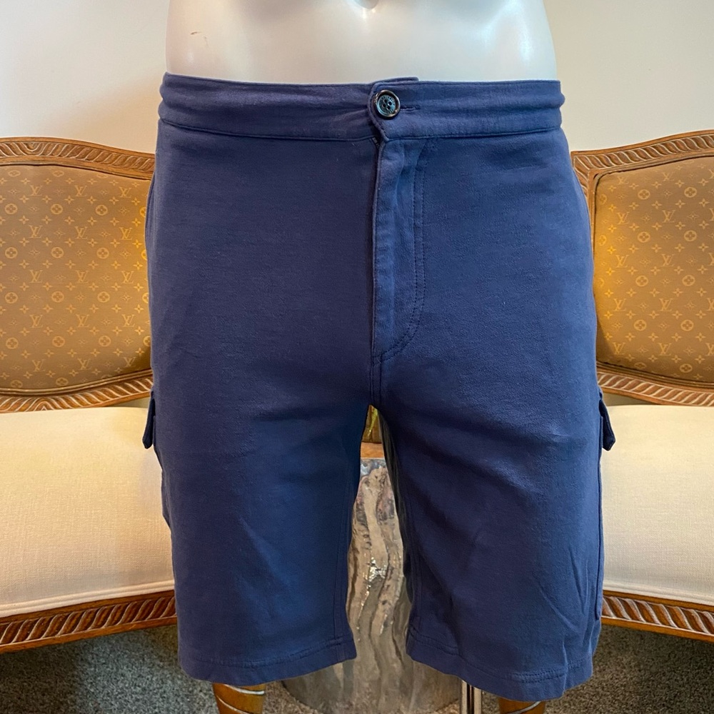 Brunello Cucinelli Navy Blue Cotton Cargo Shorts, Men's XXL 40" Waist